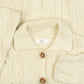 WOMEN'S VINTAGE 1990S ARAN COLLARED KNITTED CARDIGAN - LARGE