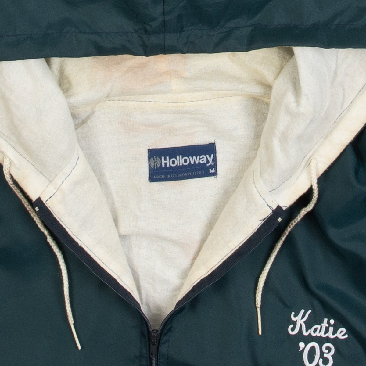 MEN'S VINTAGE 1980S HOODED PULLOVER WINDBREAKERS JACKET - MEDIUM