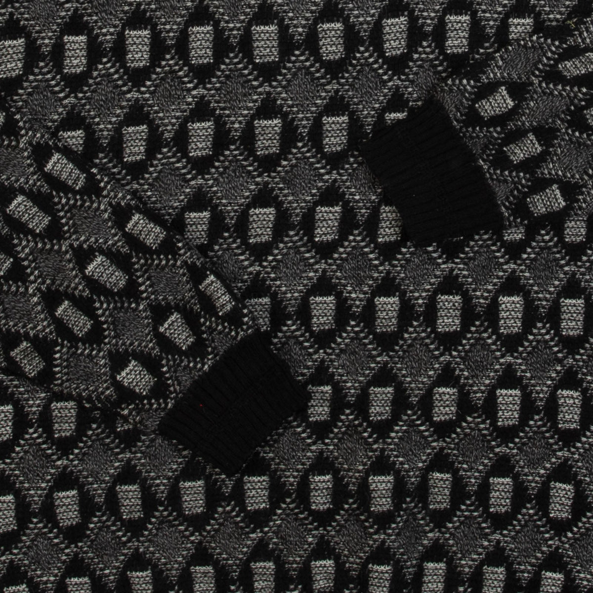 MEN'S VINTAGE 1990S PATTERNED KNITTED JUMPER - XXX-LARGE