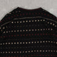 MEN'S VINTAGE 1990S STRUCTURED V-NECK KNITTED JUMPER - MEDIUM