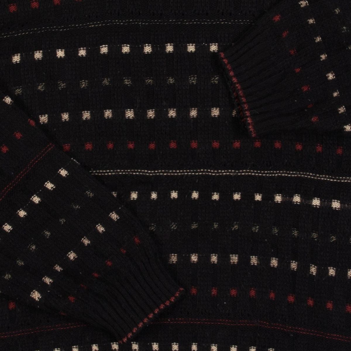 MEN'S VINTAGE 1990S STRUCTURED V-NECK KNITTED JUMPER - MEDIUM