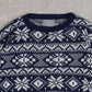MEN'S VINTAGE 1990S PATTERNED KNITTED JUMPER - LARGE