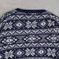 MEN'S VINTAGE 1990S PATTERNED KNITTED JUMPER - LARGE