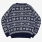 MEN'S VINTAGE 1990S PATTERNED KNITTED JUMPER - LARGE