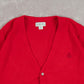 MEN'S VINTAGE 1980S IZOD KNITTED CARDIGAN - LARGE