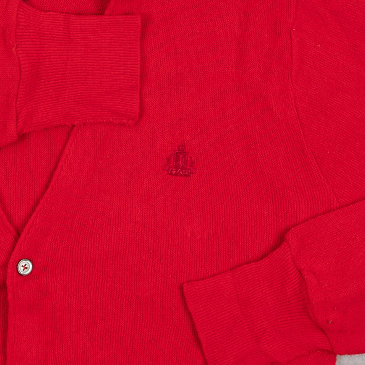 MEN'S VINTAGE 1980S IZOD KNITTED CARDIGAN - LARGE