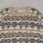 MEN'S VINTAGE 1990S PATTERNED KNITTED JUMPER - X-LARGE