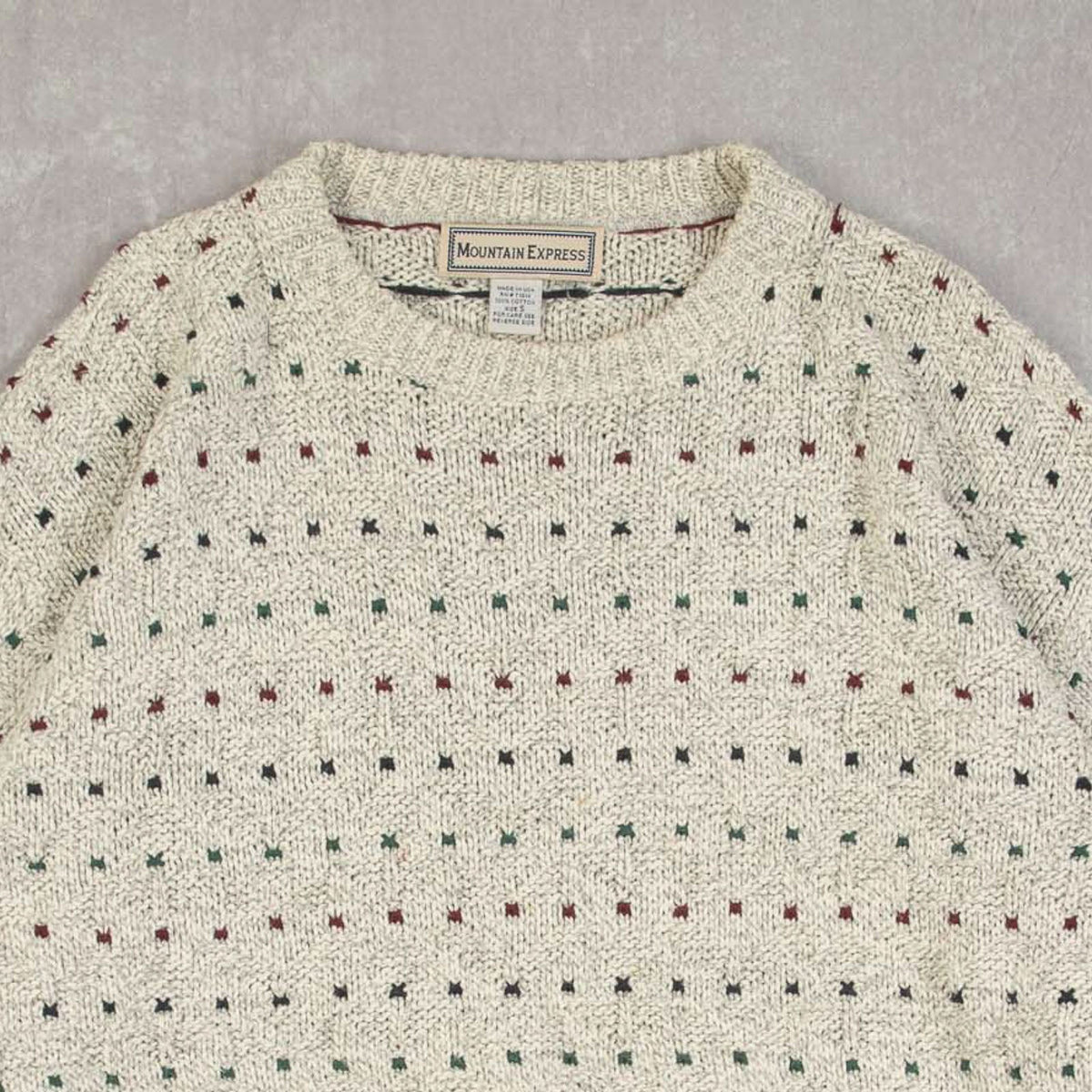 MEN'S VINTAGE 1990S STRUCTURED PATTERNED KNITTED JUMPER - LARGE