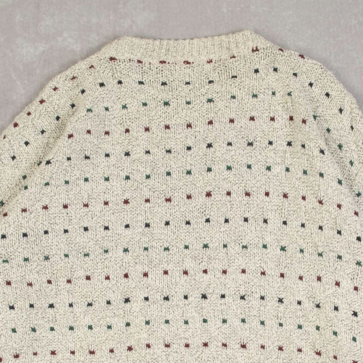 MEN'S VINTAGE 1990S STRUCTURED PATTERNED KNITTED JUMPER - LARGE