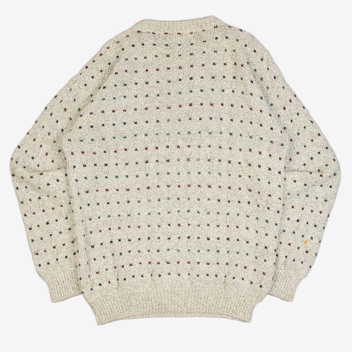 MEN'S VINTAGE 1990S STRUCTURED PATTERNED KNITTED JUMPER - LARGE