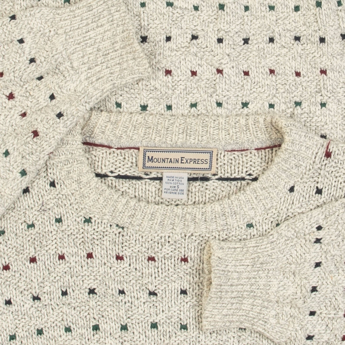 MEN'S VINTAGE 1990S STRUCTURED PATTERNED KNITTED JUMPER - LARGE