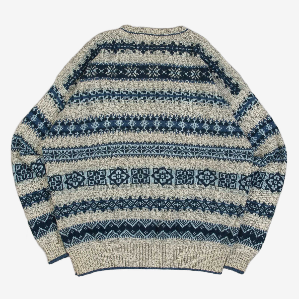 WOMEN'S VINTAGE 1980S PATTERNED KNITTED JUMPER - MEDIUM