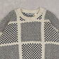 MEN'S VINTAGE 1990S GRID PATTERNED KNITTED JUMPER - LARGE