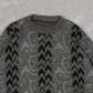MEN'S VINTAGE 1990S PATTERNED KNITTED JUMPER - LARGE
