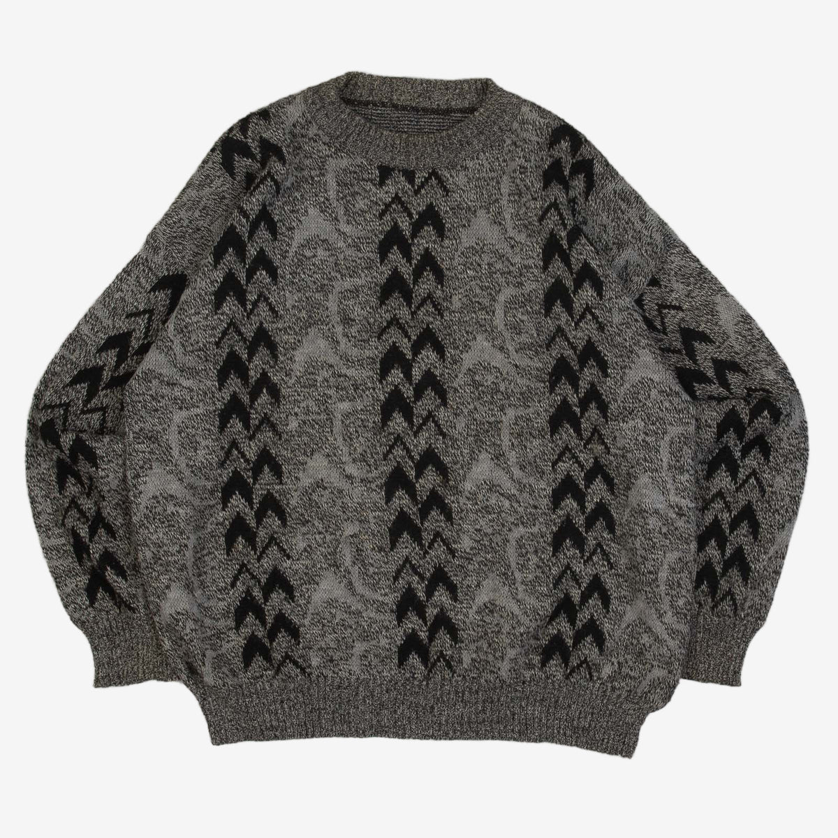 MEN'S VINTAGE 1990S PATTERNED KNITTED JUMPER - LARGE