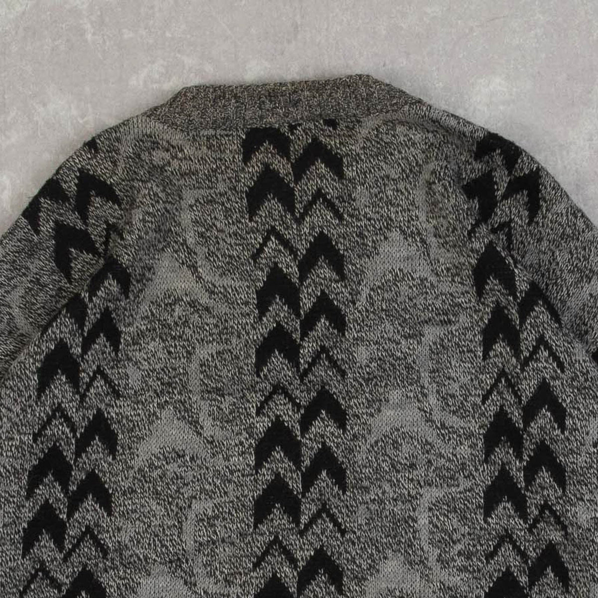 MEN'S VINTAGE 1990S PATTERNED KNITTED JUMPER - LARGE