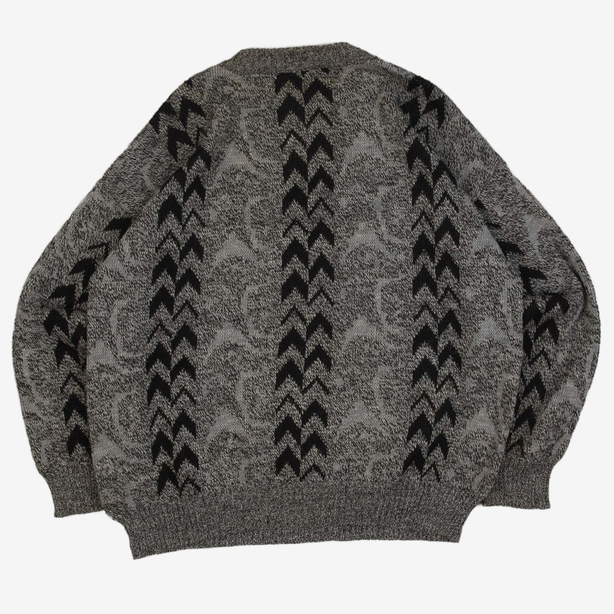 MEN'S VINTAGE 1990S PATTERNED KNITTED JUMPER - LARGE