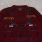 MEN'S VINTAGE 1990S PATTERNED KNITTED JUMPER - XX-LARGE