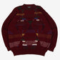 MEN'S VINTAGE 1990S PATTERNED KNITTED JUMPER - XX-LARGE
