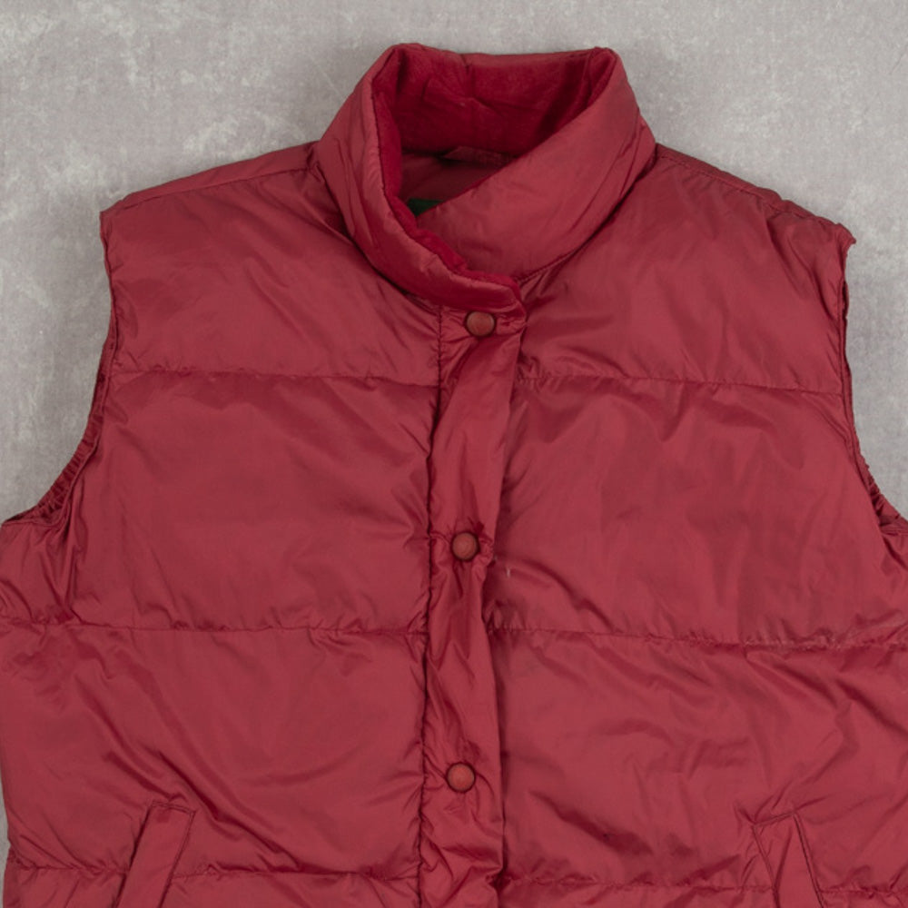 WOMEN'S VINTAGE GOOSE DOWN PUFFER GILET JACKET - SMALL