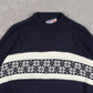 WOMEN'S VINTAGE 1980S STRIPED PATTERNED KNITTED JUMPER - X-LARGE