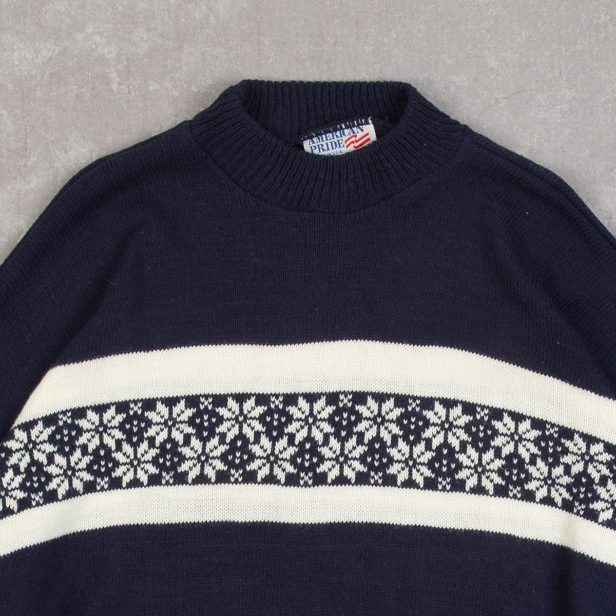 WOMEN'S VINTAGE 1980S STRIPED PATTERNED KNITTED JUMPER - X-LARGE