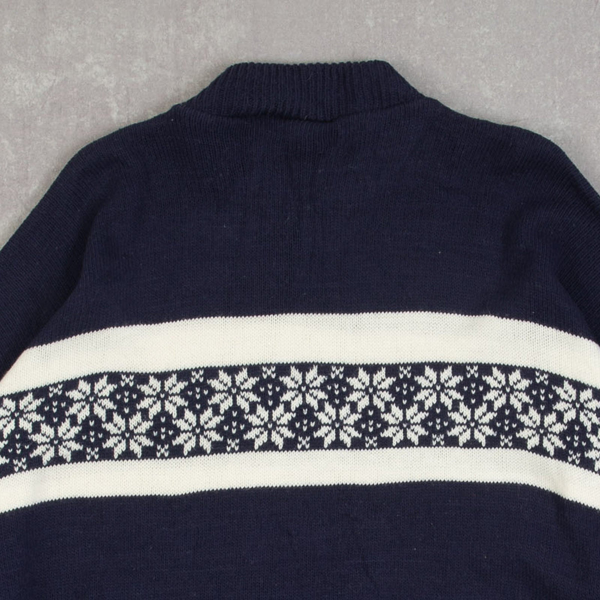 WOMEN'S VINTAGE 1980S STRIPED PATTERNED KNITTED JUMPER - X-LARGE