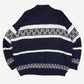 WOMEN'S VINTAGE 1980S STRIPED PATTERNED KNITTED JUMPER - X-LARGE