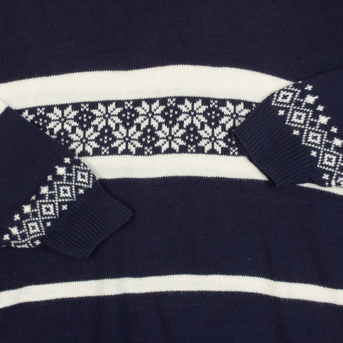 WOMEN'S VINTAGE 1980S STRIPED PATTERNED KNITTED JUMPER - X-LARGE