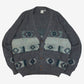 MEN'S VINTAGE 1980S STRUCTURED PATTERNED KNITTED CARDIGAN - LARGE