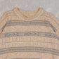 MEN'S VINTAGE 1990S STRUCTURED PATTERNED KNITTED JUMPER - LARGE