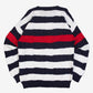 MEN'S VINTAGE 1990S STRIPED STRUCTURED KNITTED JUMPER - LARGE