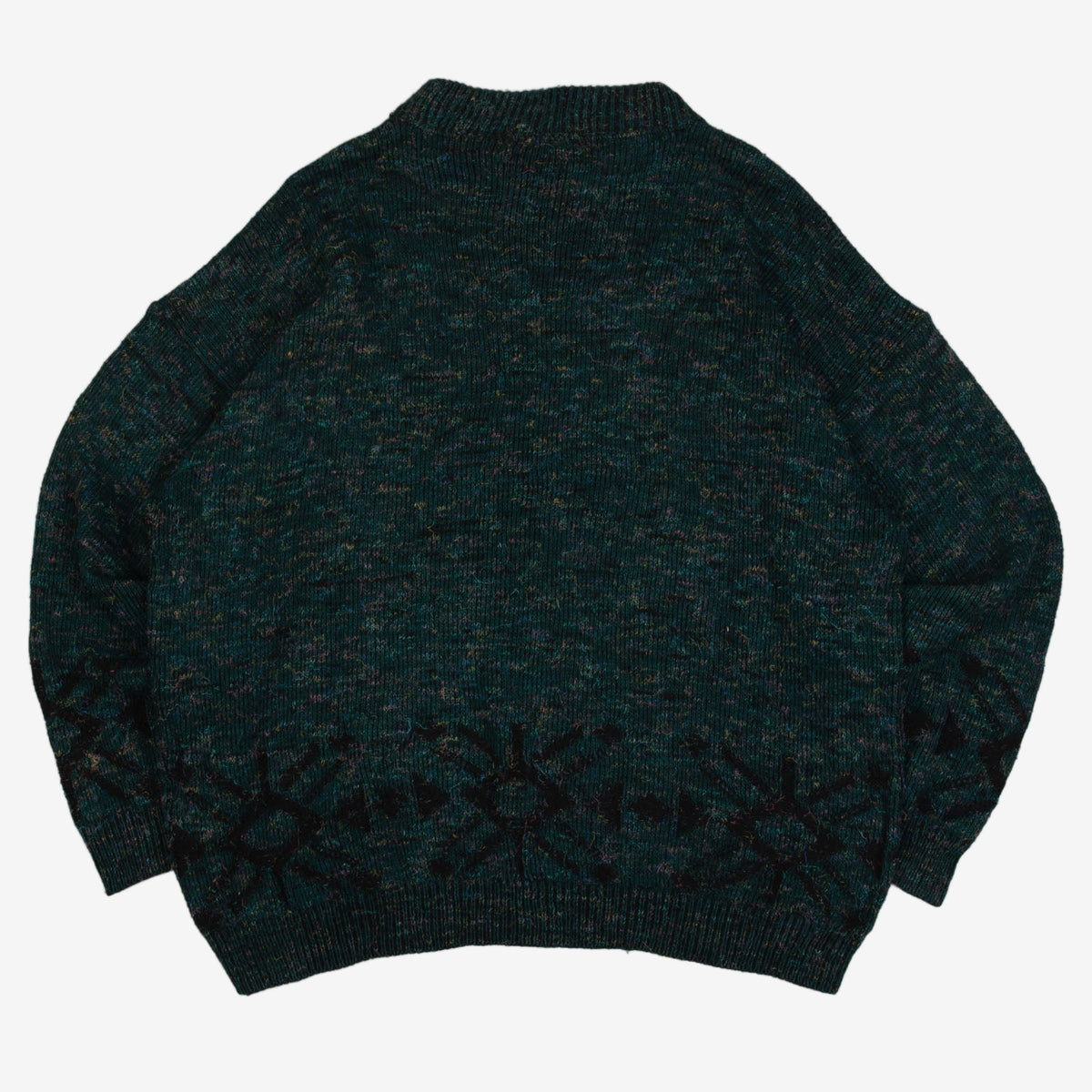 WOMEN'S VINTAGE 1980S PATTERNED KNITTED JUMPER - X-LARGE