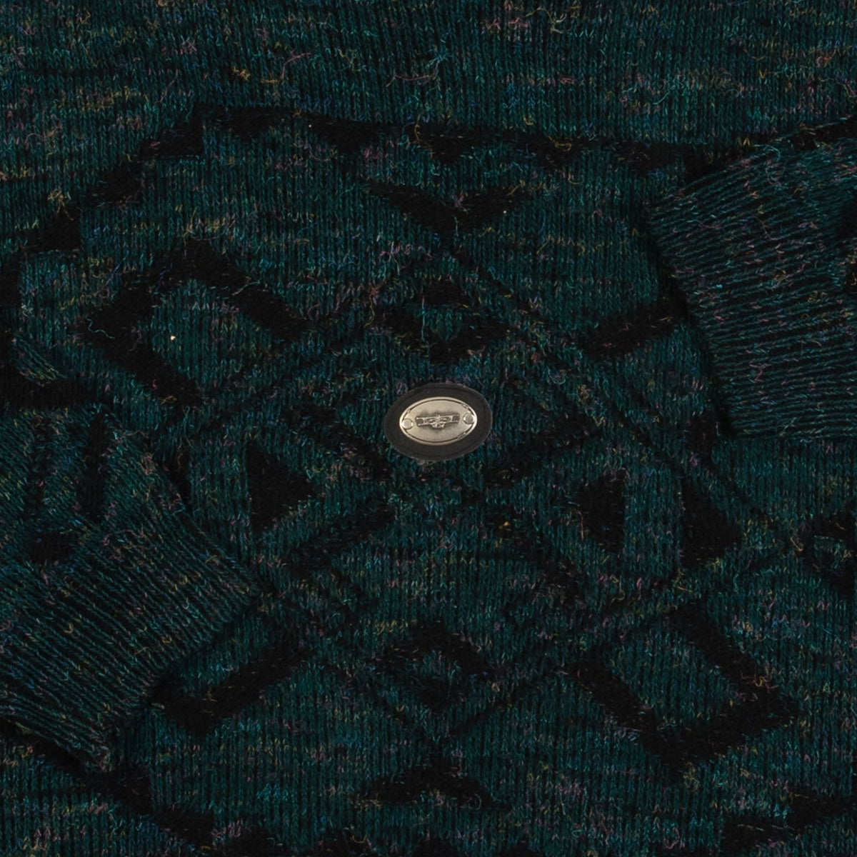 WOMEN'S VINTAGE 1980S PATTERNED KNITTED JUMPER - X-LARGE