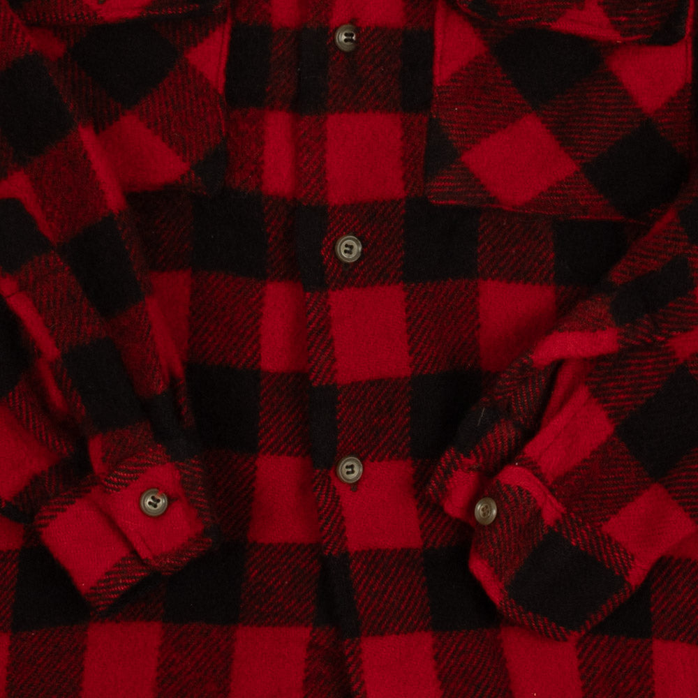 MEN'S VINTAGE 1980S CHECKED WOOL SHIRT JACKET - MEDIUM