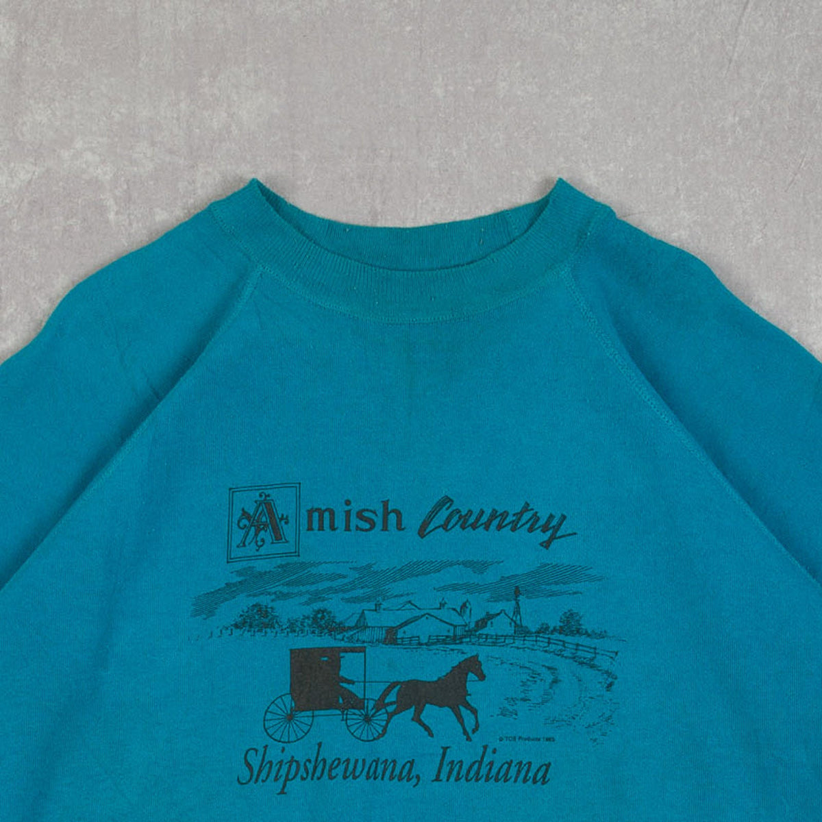 MEN'S VINTAGE 1980S AMISH INDIANA RAGLAN SWEATSHIRT - X-LARGE