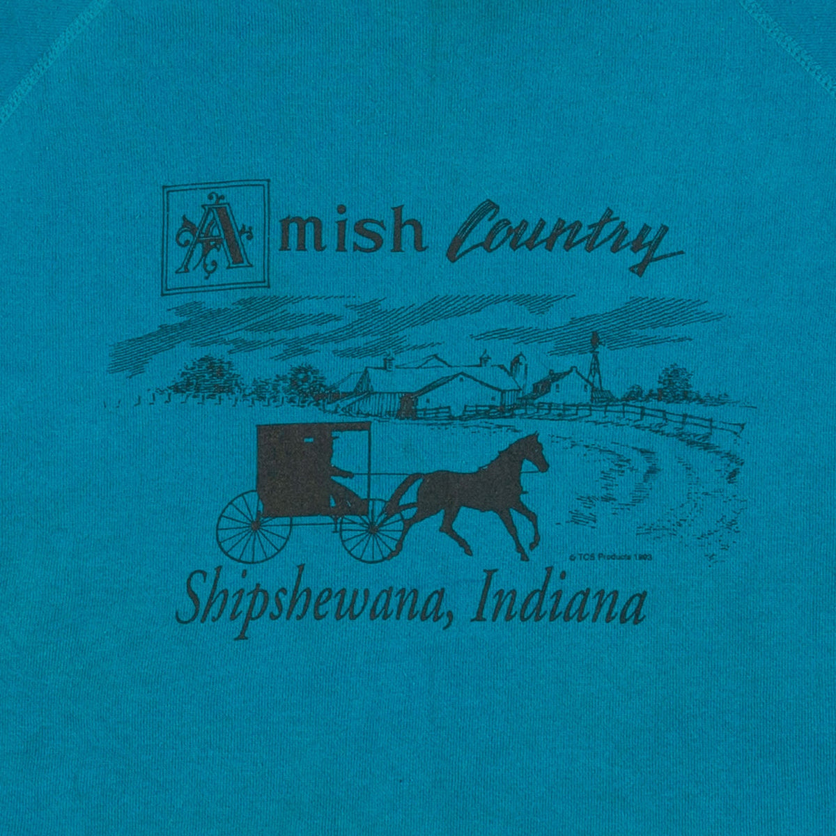 MEN'S VINTAGE 1980S AMISH INDIANA RAGLAN SWEATSHIRT - X-LARGE