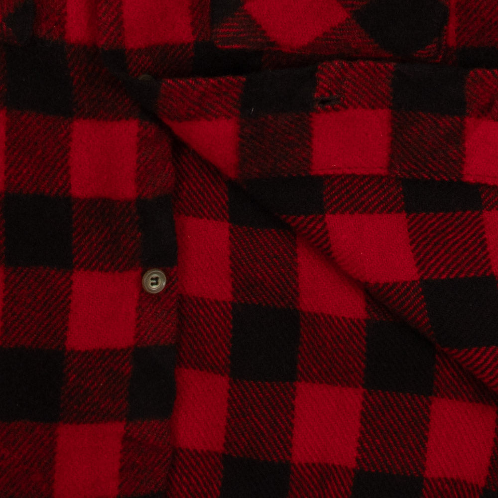 MEN'S VINTAGE 1980S CHECKED WOOL SHIRT JACKET - MEDIUM