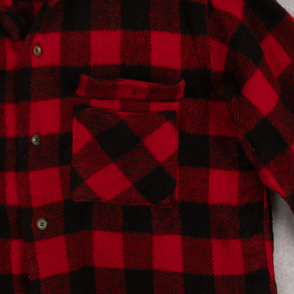 MEN'S VINTAGE 1980S CHECKED WOOL SHIRT JACKET - MEDIUM
