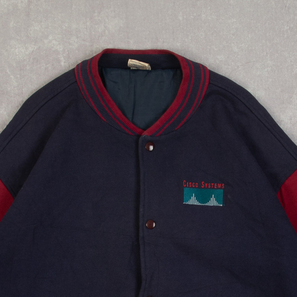 MEN'S VINTAGE 1980S CISCO VARSITY BOMBER SWEATSHIRT - X-LARGE