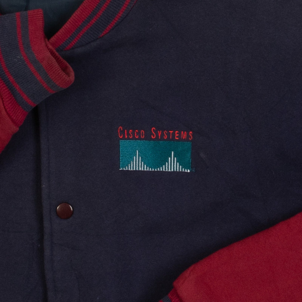 MEN'S VINTAGE 1980S CISCO VARSITY BOMBER SWEATSHIRT - X-LARGE