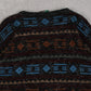 WOMEN'S VINTAGE 1980S PATTERNED KNITTED JUMPER - LARGE