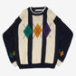 MEN'S VINTAGE 1990S ARGYLE PATTERNED KNITTED JUMPER - MEDIUM