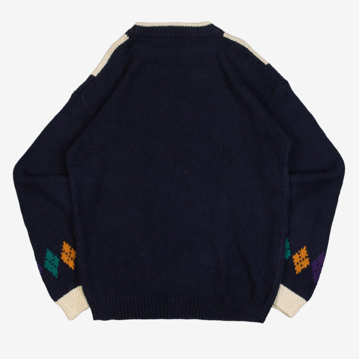 MEN'S VINTAGE 1990S ARGYLE PATTERNED KNITTED JUMPER - MEDIUM