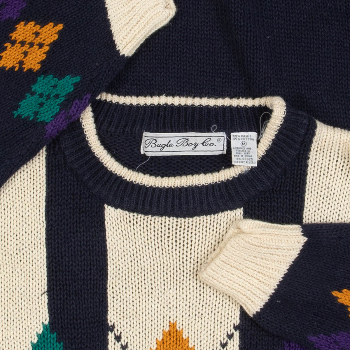 MEN'S VINTAGE 1990S ARGYLE PATTERNED KNITTED JUMPER - MEDIUM