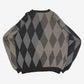 MEN'S VINTAGE 1990S DIAMOND PATTERNED KNITTED JUMPER - X-LARGE