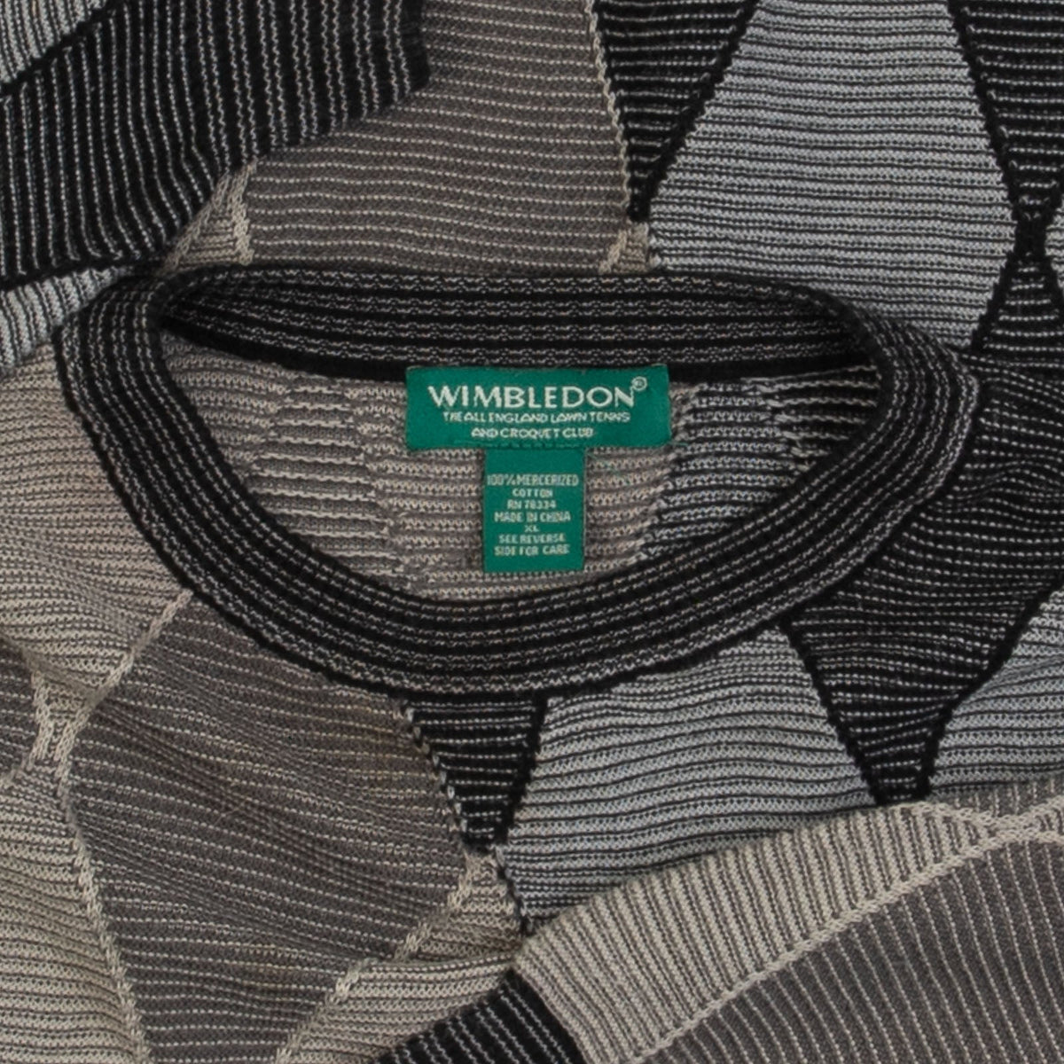 MEN'S VINTAGE 1990S DIAMOND PATTERNED KNITTED JUMPER - X-LARGE