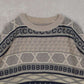 MEN'S VINTAGE 1980S STRUCTURED PATTERNED KNITTED JUMPER - LARGE