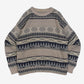 MEN'S VINTAGE 1980S STRUCTURED PATTERNED KNITTED JUMPER - LARGE