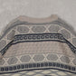 MEN'S VINTAGE 1980S STRUCTURED PATTERNED KNITTED JUMPER - LARGE